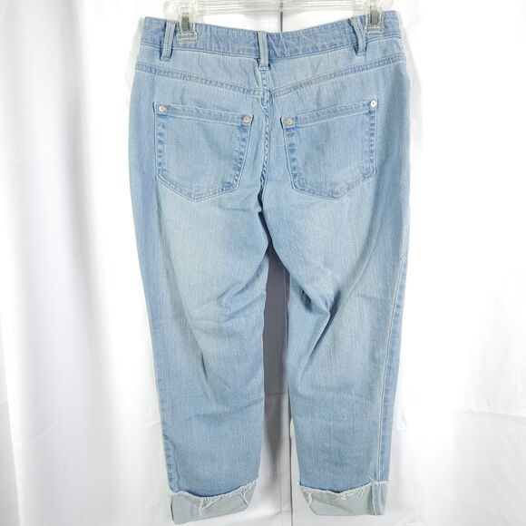 J Jill Denim Womens 2P 30x22 Authentic Fit Cropped Stretch Fringe Hem Blue Jeans - Picture 2 of 7